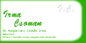 irma csoman business card